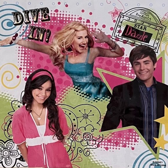 High School Musical Vinyl Shower Curtain NEW 72"L x 72"W Y2K Disney Channel - Picture 3 of 3